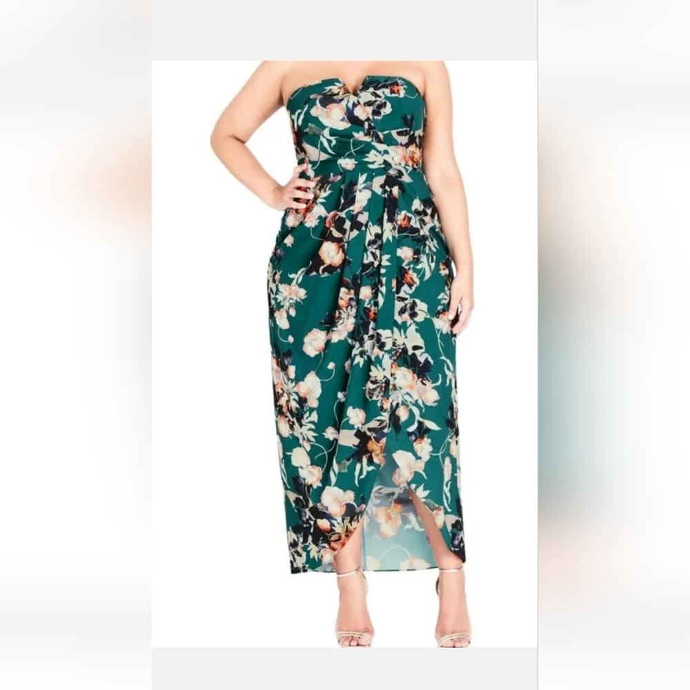 City Chic Emerald Bloom Maxi Dress